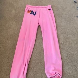 Pink Aviator nation pink size Medium sweat pants